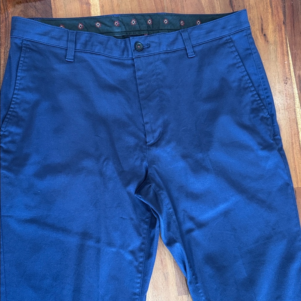 TED BAKER- Men's Navy Chino Pants -‎ Classic Straight Fit 36W x 31 - Picture 3 of 12